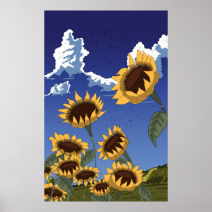 Sunflowers in the Summer Poster