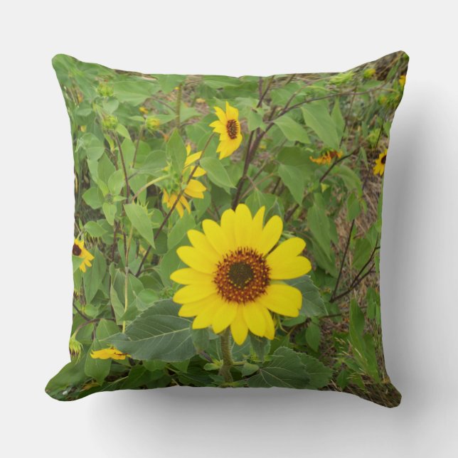 Sunflowers In The Wind, Big Throw Cushion. Cushion (Front)