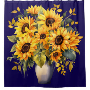 Sunflowers in Vase Shower Curtain