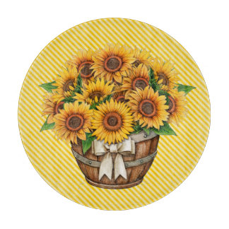 Sunflowers In Yellow Cutting Board