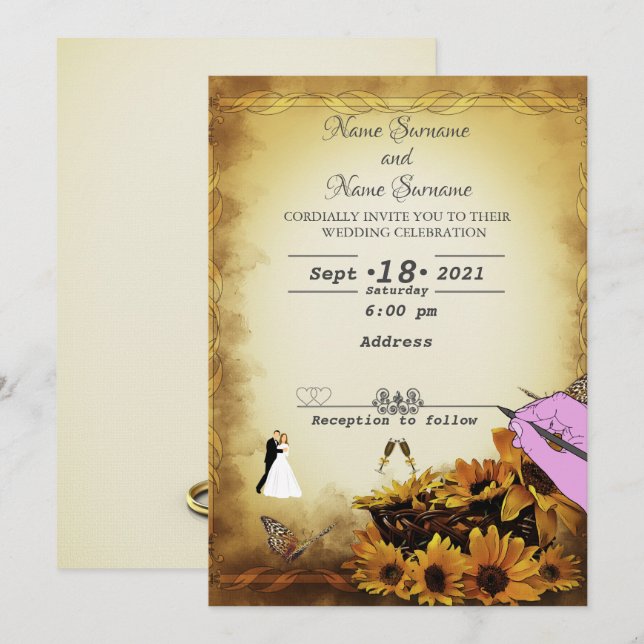 Sunflowers Invitation (Front/Back)