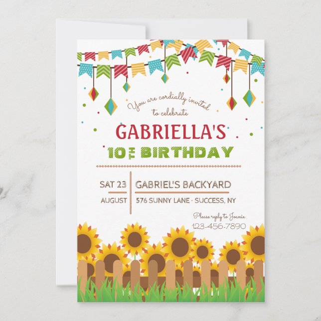 Sunflowers Invitation (Front)