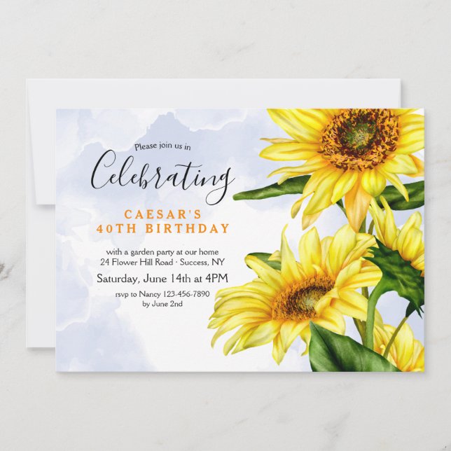 Sunflowers Invitation (Front)