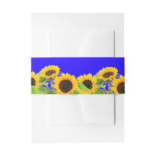 Sunflowers Invitation Belly Band Ukrainian Colours