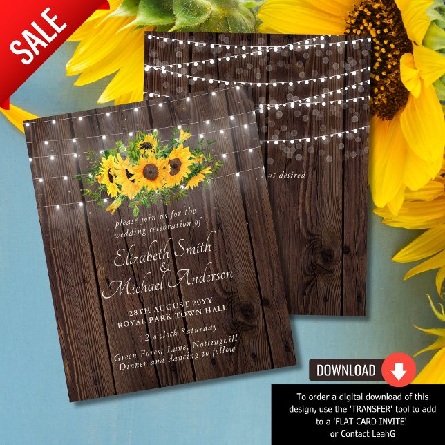 Sunflowers Invite by Low Budget Wedding Network® (Creator Uploaded)