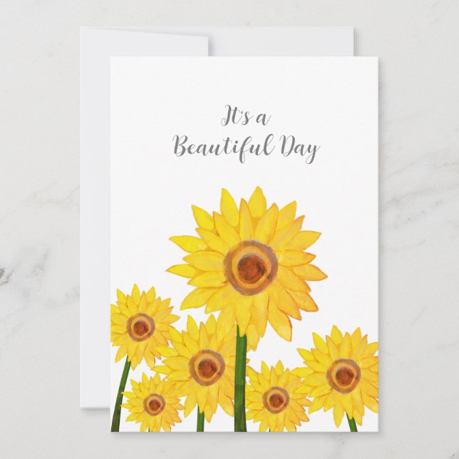 Sunflowers It's a Beautiful Day Birthday Card (Front)