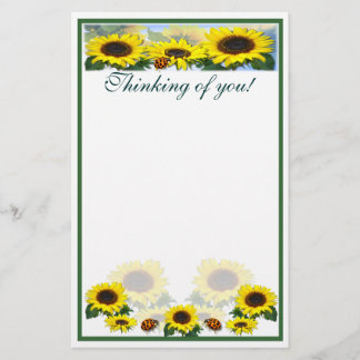 SUNFLOWERS & LADYBUGS ~ Stationary Stationery