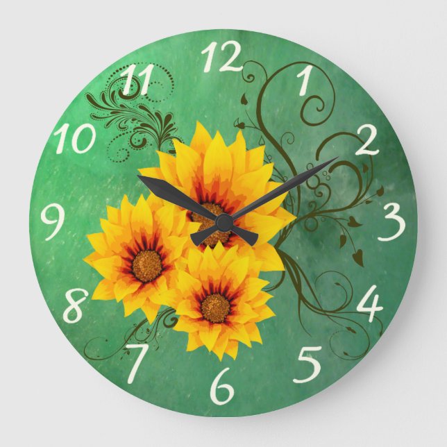 Sunflowers   large clock (Front)