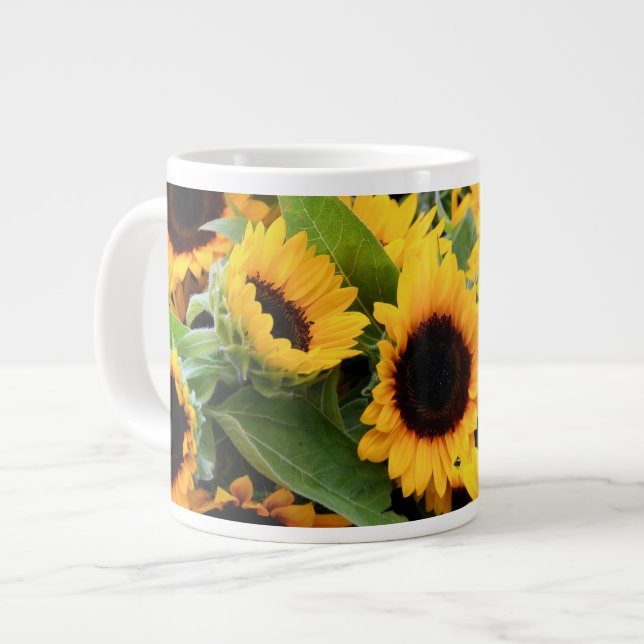 Sunflowers Large Coffee Mug (Front Left)