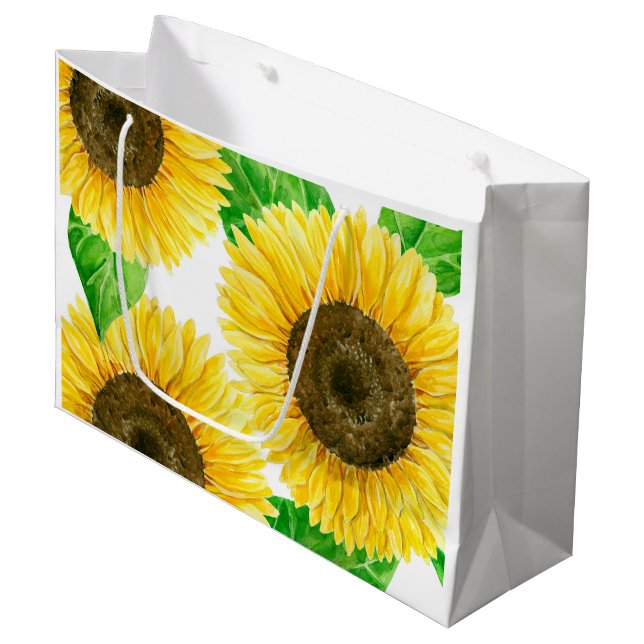 Sunflowers Large Gift Bag (Front Angled)