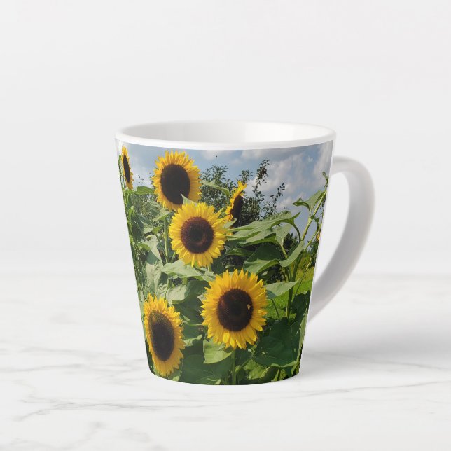 Sunflowers Latte Mug (Right Angle)