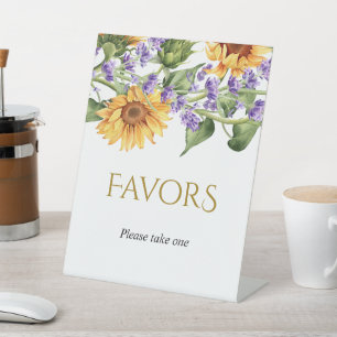 Sunflowers & Lavender Favor Table Top Sign