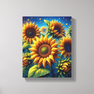 Sunflowers Leonardo Da Vinci origami Canvas Print