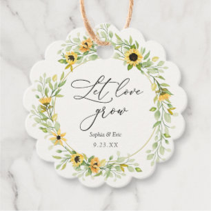 Sunflowers Let Love Grow Plant Favour  Favour Tags