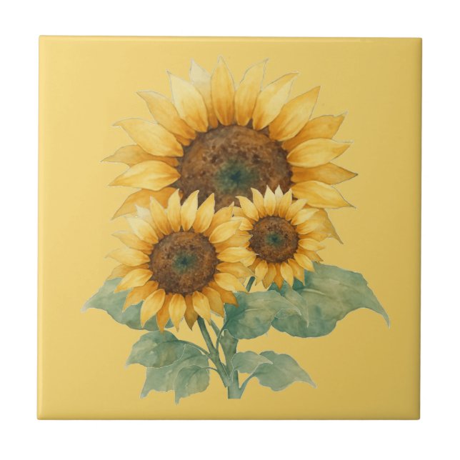 Sunflowers lover gift Ceramic Tile (Front)
