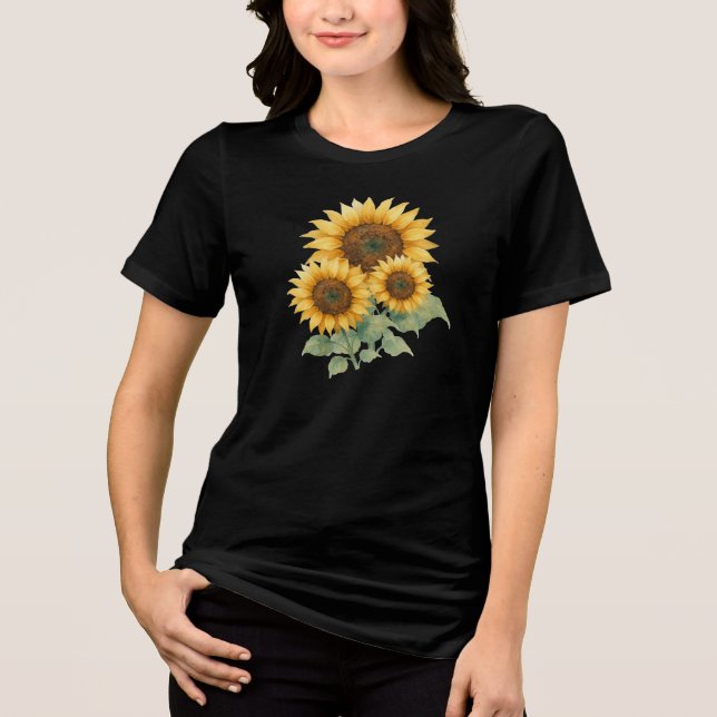 Sunflowers lover gift Tri-Blend shirt (Front)