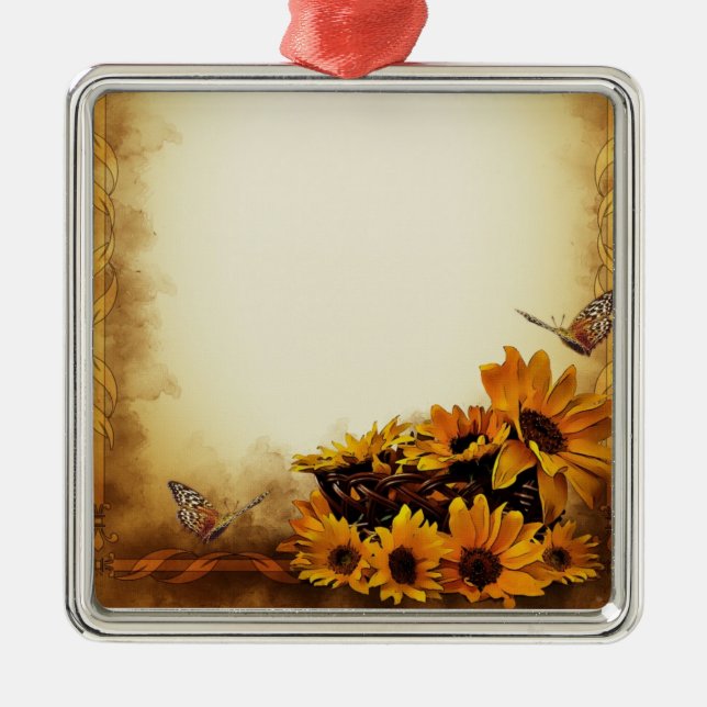 Sunflowers Metal Tree Decoration (Front)
