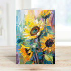 Sunflowers Modern Abstract Floral Painting 
