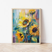 Sunflowers Modern Abstract Floral Painting