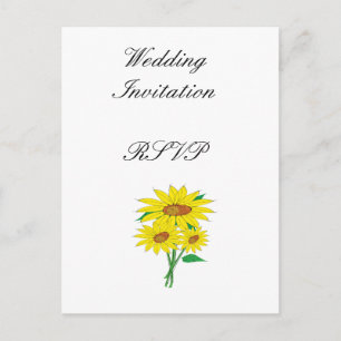 Sunflowers Modern Simple Elegant Wedding Ideas Invitation Postcard