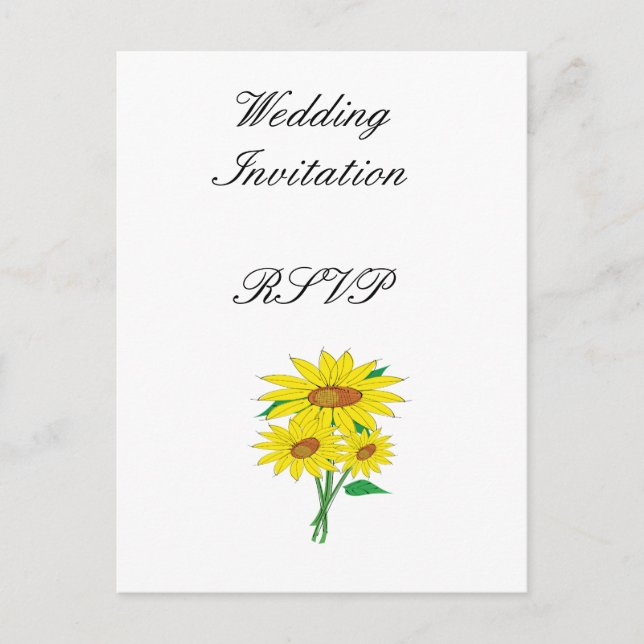 Sunflowers Modern Simple Elegant Wedding Ideas Invitation Postcard (Front)