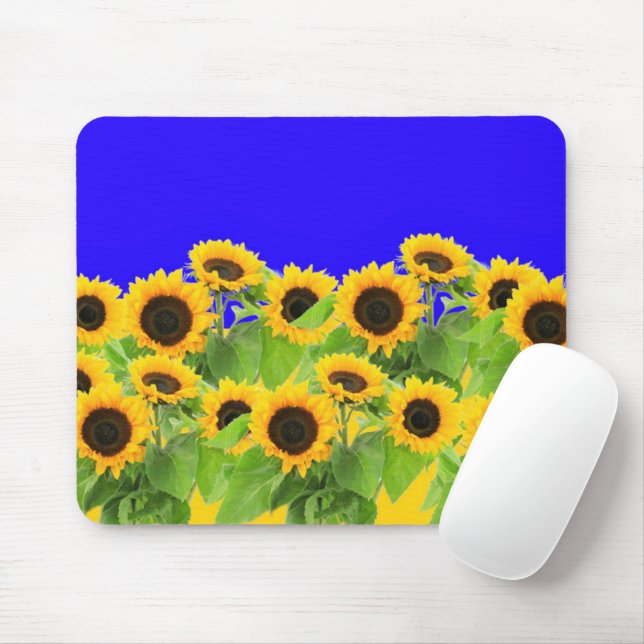 Sunflowers Mouse Pad Ukraine Flag Colors (With Mouse)