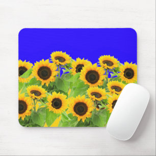 Sunflowers Mouse Pad Ukraine Flag Colors - Freedom