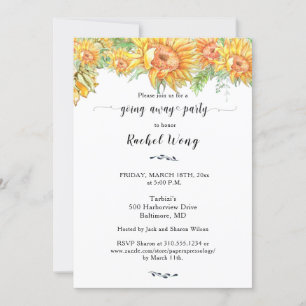 Sunflowers Moving Going Away Party Photo Invitation