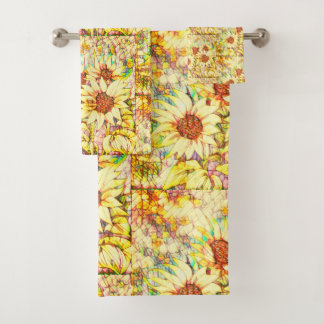 Sunflowers Name Template Bath Towel Set