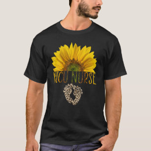 Sunflowers Nicu Nurse Funny Nurse Leopard Print Ti T-Shirt