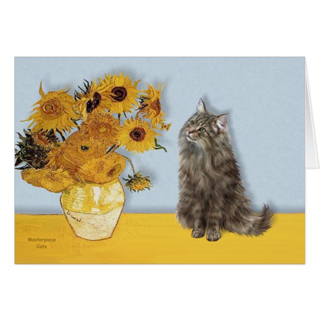 Sunflowers - Norwegian Forest cat (Front Horizontal)