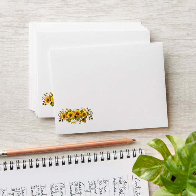 Sunflowers Note Card Envelope (Stacked)