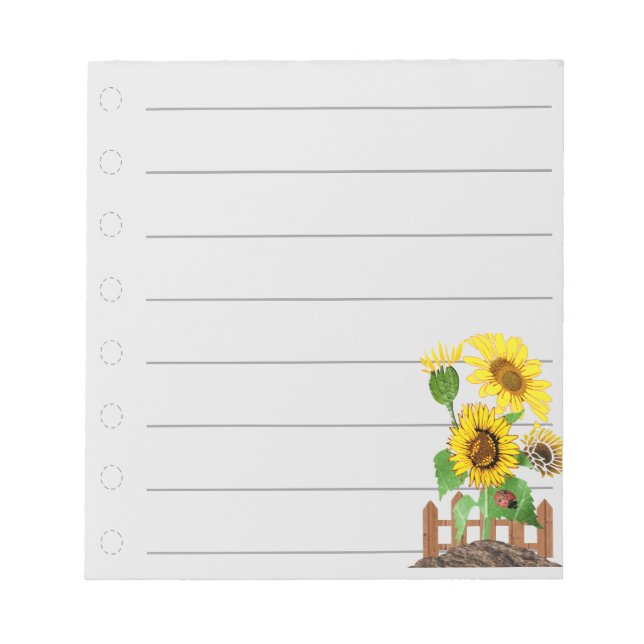 Sunflowers: Notepad (Front)