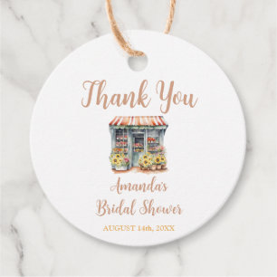 Sunflowers Off The Market Bridal Shower Thank You Favour Tags
