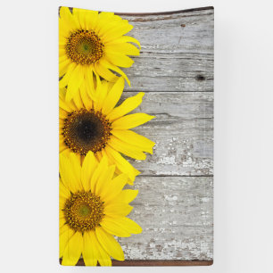 Sunflowers on a table banner