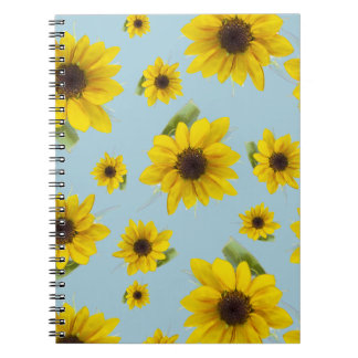Sunflowers on Blue Notebook