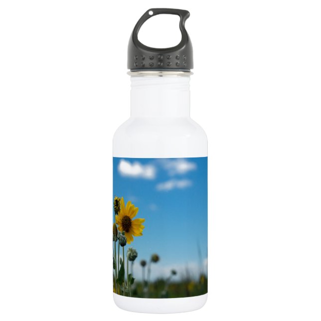 Sunflowers on Blue Sky 532 Ml Water Bottle (Front)