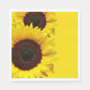Sunflowers on Golden Yellow Birthday Party Wedding Napkin