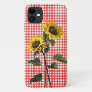 Sunflowers on red gingham Case-Mate iPhone case