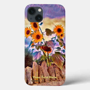 Sunflowers On Rock Wall iPhone 13 Case