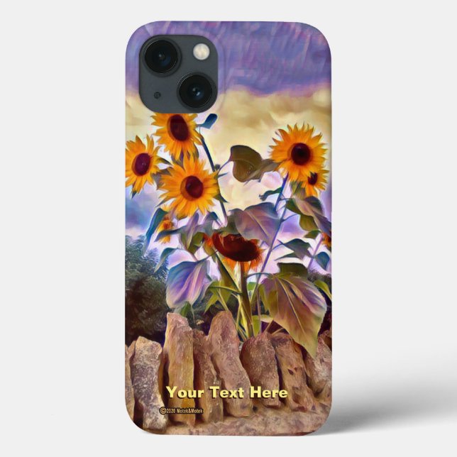 Sunflowers On Rock Wall Case-Mate iPhone Case (Back)