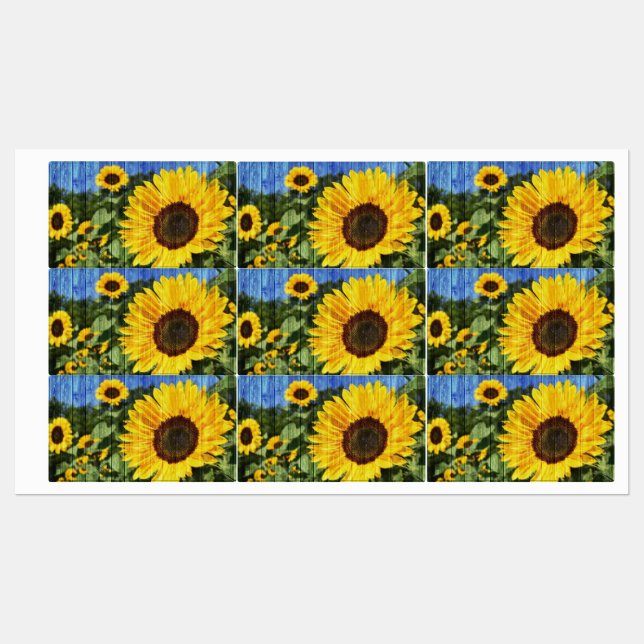 Sunflowers Painted Fence (Sheet)