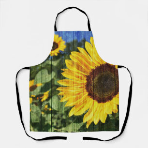 Sunflowers Painted Fence Apron