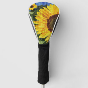 Sunflowers Painted Fence Golf Head Cover