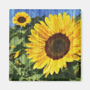 Sunflowers Painted Fence Magnet