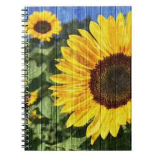 Sunflowers Painted Fence Notebook