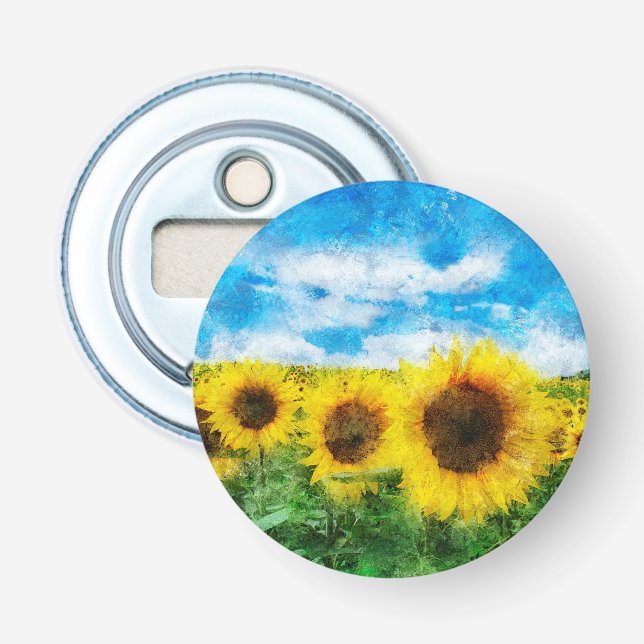 Sunflowers painting bottle opener (Front)