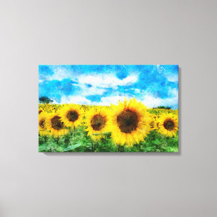 Sunflowers painting canvas print