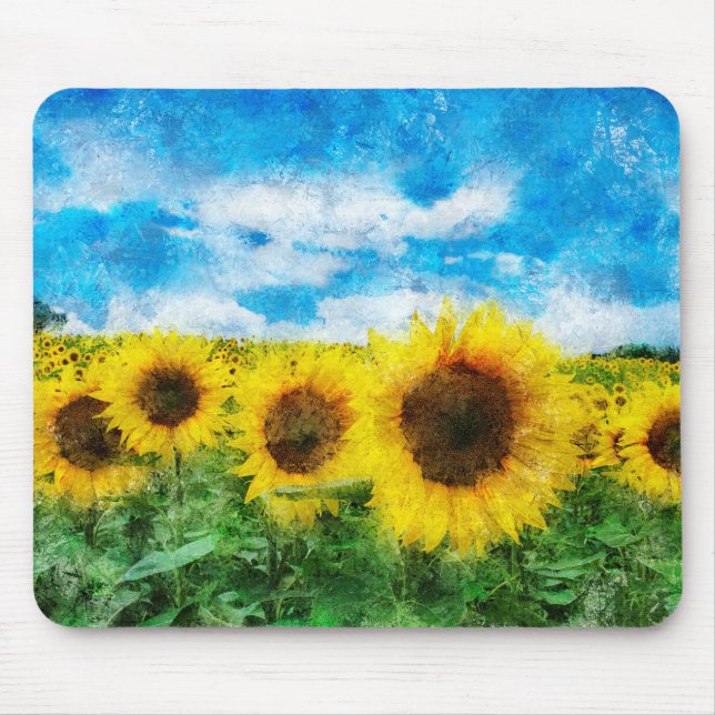 Sunflowers painting mouse pad (Front)