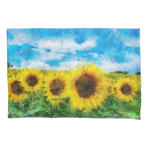 Sunflowers painting pillowcase